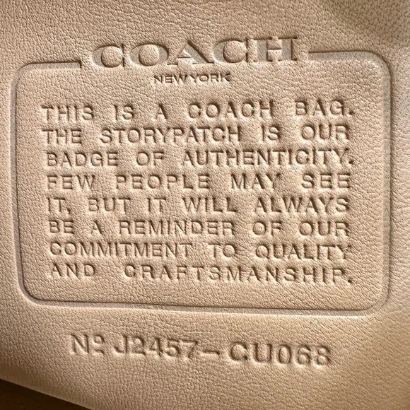 Coach Brooklyn 28 Shoulder Bag Natural Tan Brass Leather NWT - Picture 9 of 10